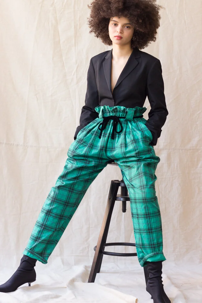 Paper bag 2025 plaid pants